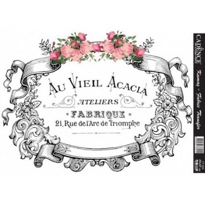 Design gráfico decorativo com flores, moldura ornada e texto francês