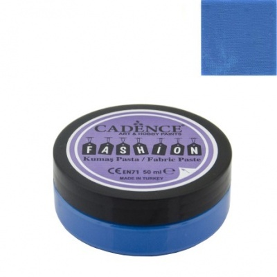 Tubo de pasta para tecido azul Cadence Fashion com tampa preta e rótulo lilás