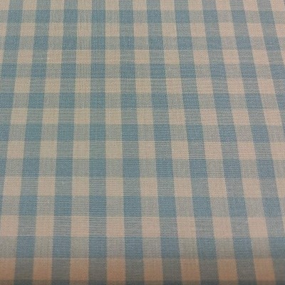 Tecido azul claro e branco padrão vichy