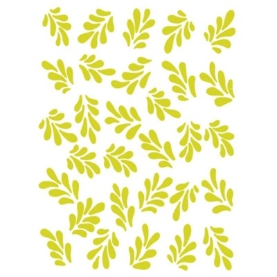 padrão decorativo amarelo-esverdeado em fundo branco