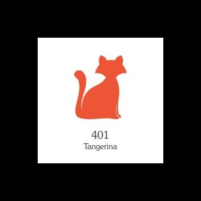 Logotipo laranja em forma de raposa com texto 401 Tangerina