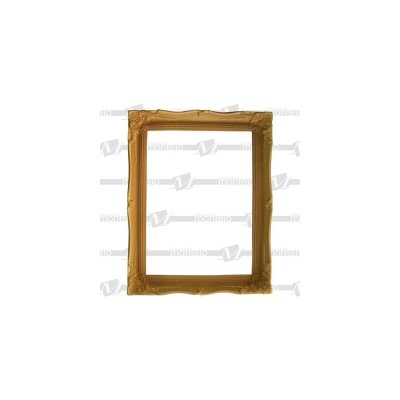 Moldura dourada retangular com ornamentos em relevo