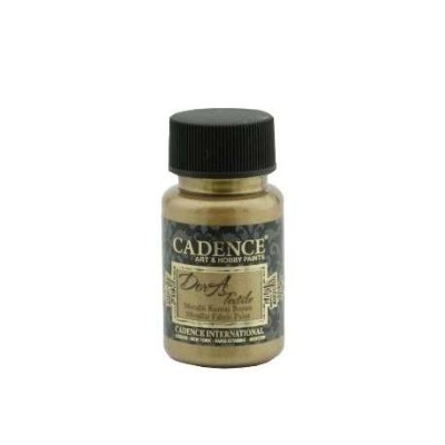 Frasco pequeno de tinta acrílica CADENCE DORA GOLD Metalic com tampa preta