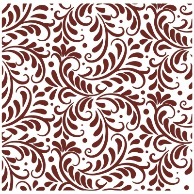 Papel decorativo com padrão floral castanho e branco