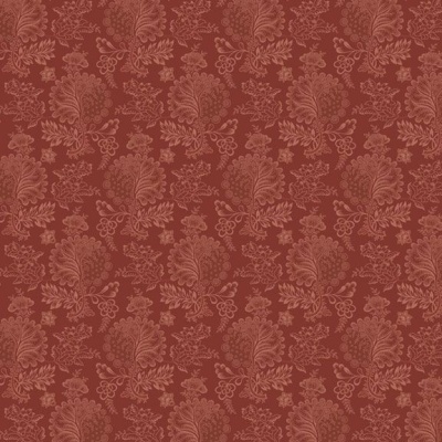 Papel de parede vermelho com padrão floral em relevo