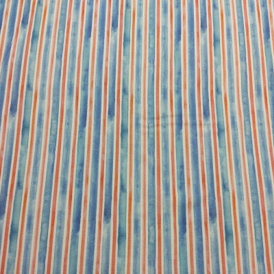 Tecido listrado azul, branco e vermelho com textura macia