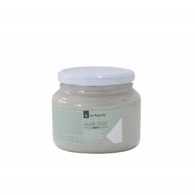 Pote de tinta chalk paint La Pajarita com tampa branca e rótulo verde claro