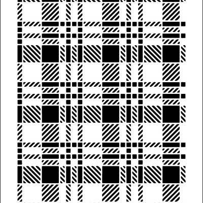 Stencil branco com padrão quadriculado preto e número 466