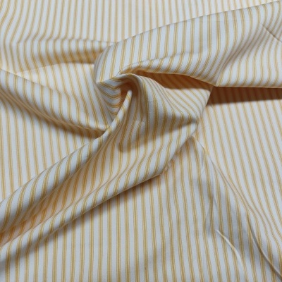 tecido riscado amarelo mostarda e branco