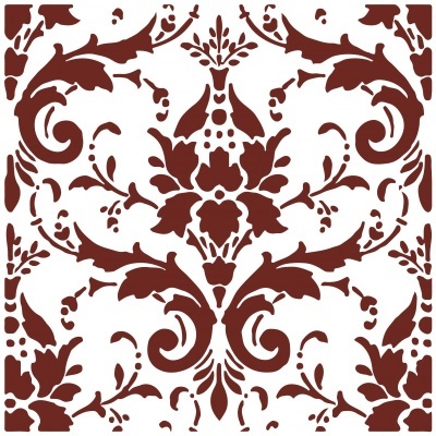 Padrão barroco castanho e branco decorativo