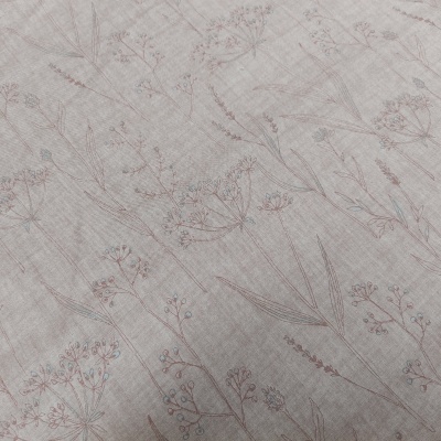 tecido bege claro com padrão floral delicado em tons pastel