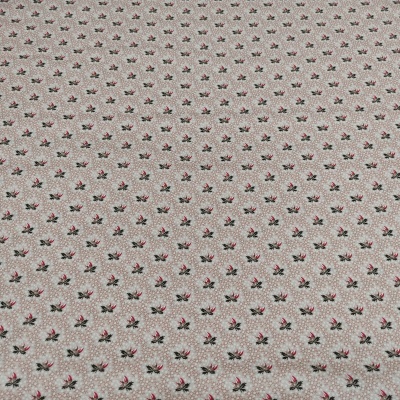 Tecido ou papel de parede com padrão floral pequeno em fundo cinza