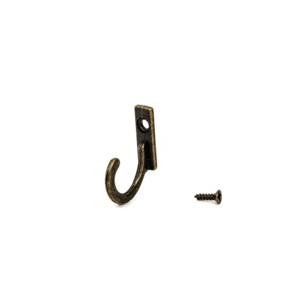 Gancho pequeno de metal bronze com parafuso