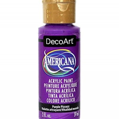 Frasco de tinta acrílica roxa DecoArt Americana com tampa dourada