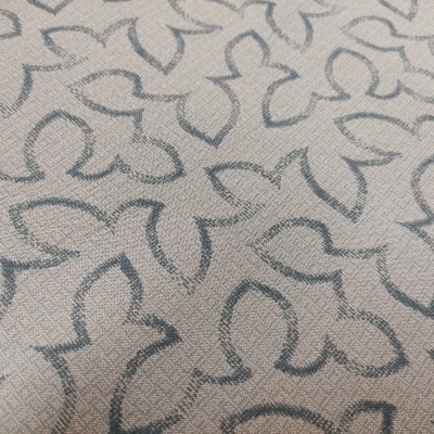 Tecido bege com padrão abstrato cinza escuro