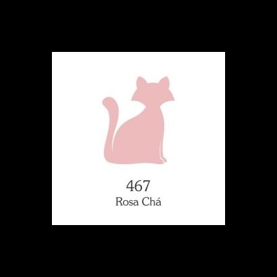 Gato estilizado cor rosa chá com código 467