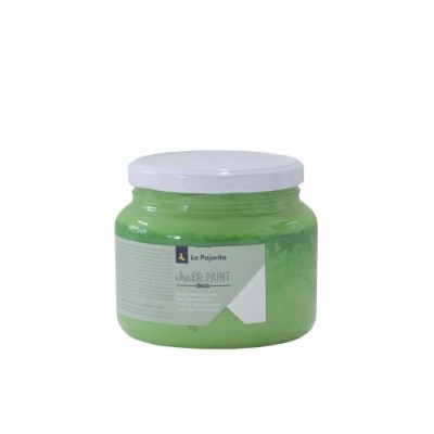 Frasco de tinta chalk paint verde La Pajarita com tampa branca