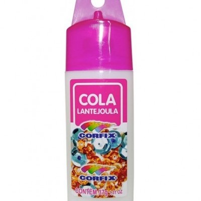 Frasco de cola para lantejoulas com tampa rosa