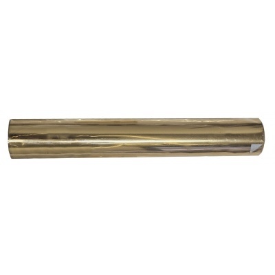 Rolo de papel de alumínio prateado em embalagem transparente