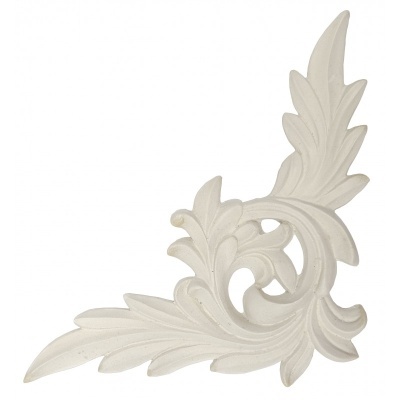 elemento decorativo decorativo creme em relevo com padrão de folhas curvas