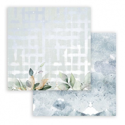 Dois papéis decorativos com padrões florais em azul, verde e branco