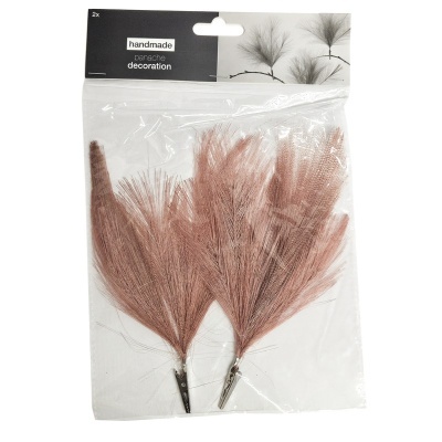 Dois pincéis decorativos handmade castanhos em embalagem transparente