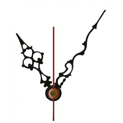 Ponteiros decorativos de relógio preto e vermelho