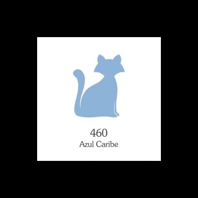 Silhueta de gato azul claro Azul Caribe número 460