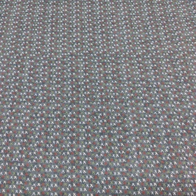 Tecido padrão estrelas pequenas brancas e vermelhas