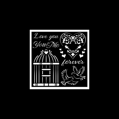 Desenhos decorativos em branco com texto em fundo preto