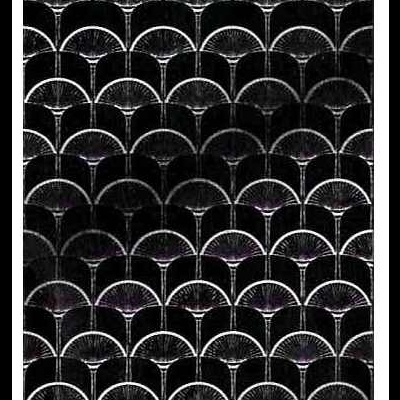 Padrão repetitivo de semicírculos com linhas radiais em fundo preto