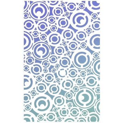 Padrão abstracto circular em tons de azul, roxo e verde