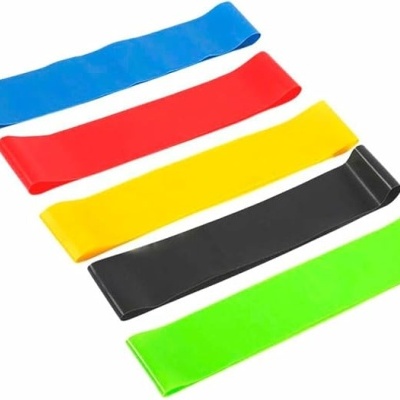 Faixas elásticas de resistência em cinco cores diferentes