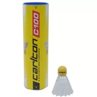 Tubo amarelo com volante de badminton amarelo e branco