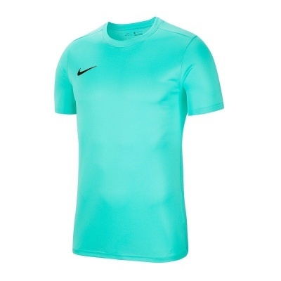 T-shirt desportiva azul turquesa com logótipo Nike preto