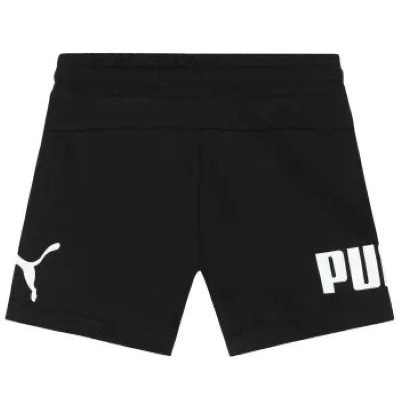 Calções desportivos pretos da Puma com logotipo branco