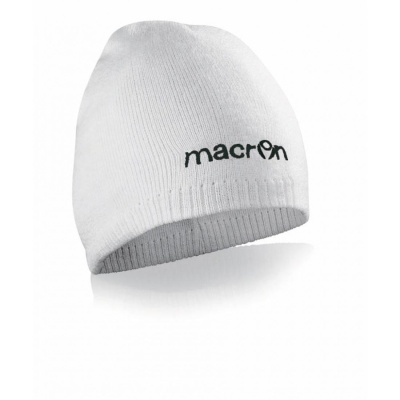Gorro branco em tecido de malha com logótipo Macron em preto