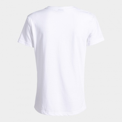 T-shirt branca básica de manga curta vista pelas costas