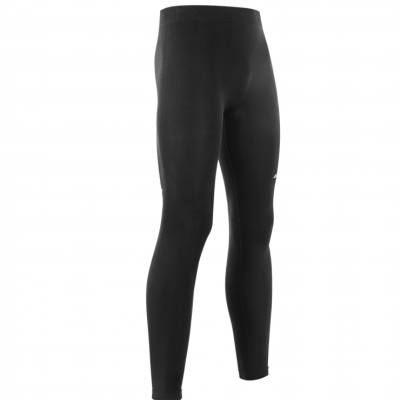 Calças de tecido preto com logótipo branco ROKA na coxa direita.