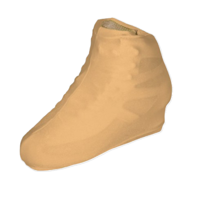 Capa protetora castanha clara para calçado sobre fundo branco