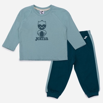 Conjunto roupa infantil azul com camisola e calças compridas