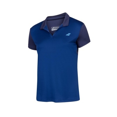Polo desportivo masculino azul com gola e mangas azul escuro