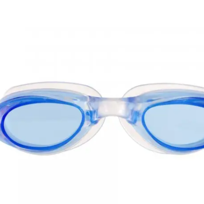 Óculos de natação azuis com armação transparente