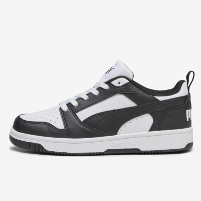 Ténis desportivo PUMA preto e branco com sola branca