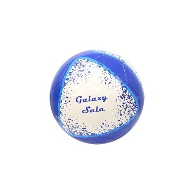 Bola de futebol de salão azul e branca com a inscrição Galaxy Sala