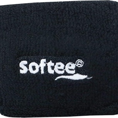 Pulsoira preta de tecido com logótipo Softee bordado a branco