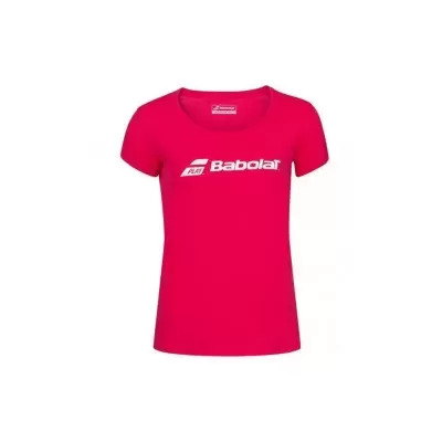 T-shirt desportiva rosa com logo Babolat branca
