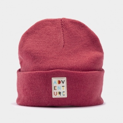 Gorro vinho de malha com etiqueta colorida ADVENTURE