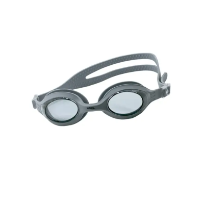 Óculos de natação cinzentos com correia dupla ajustável e lentes transparentes