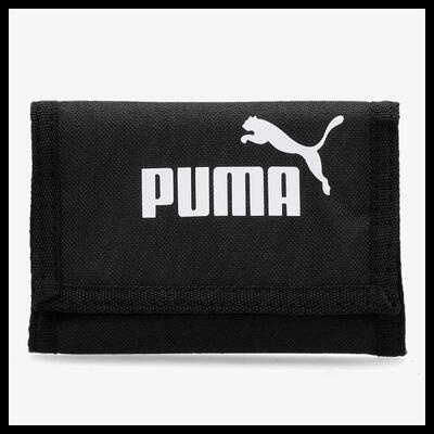 Carteira preta PUMA com logótipo branco